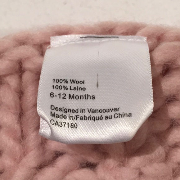 Pastel Pink Knit Infant Beanie with Pom Pom - Picture 4 of 4